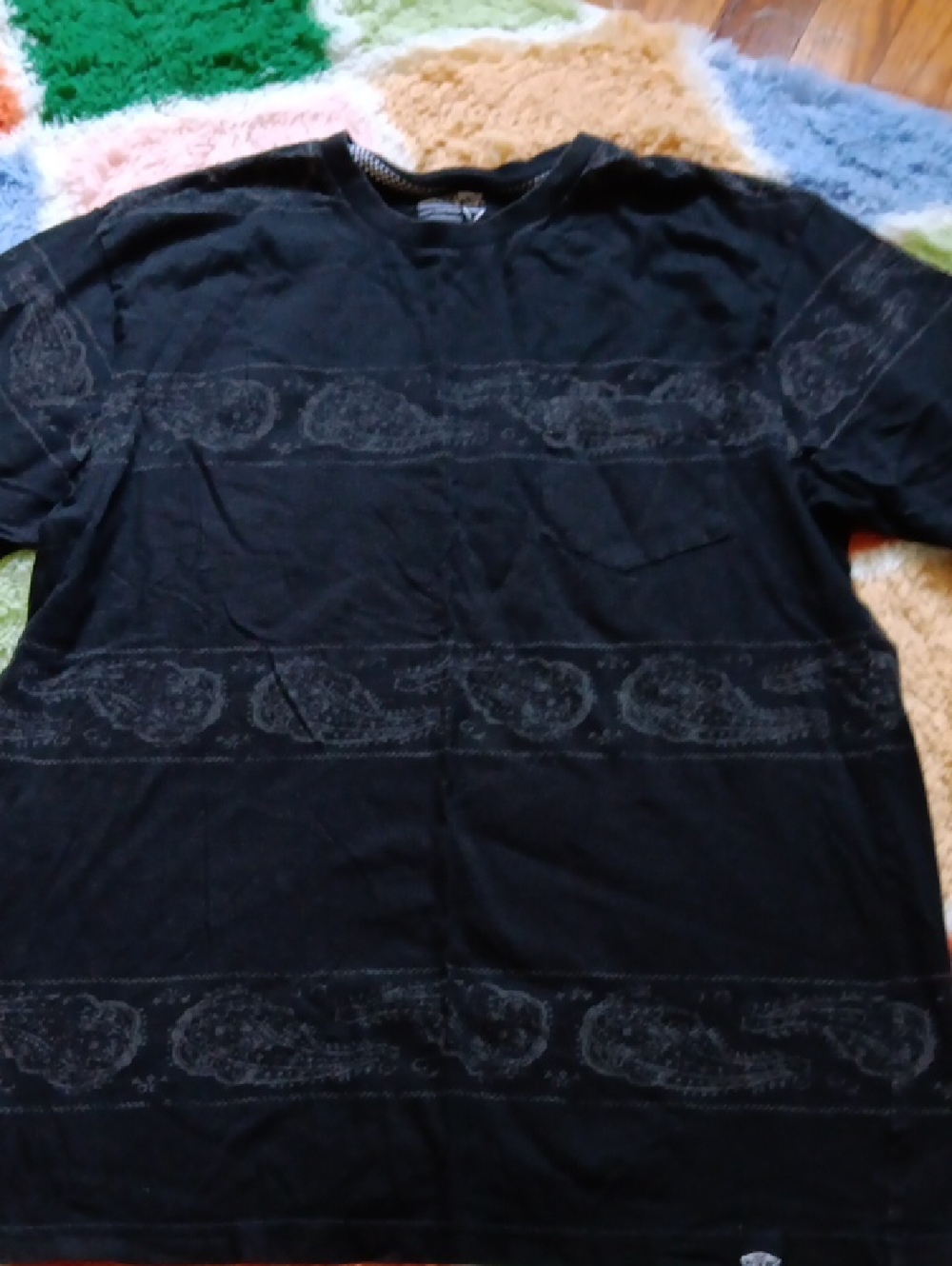 Vans Black Paisley Crew Neck Short Sleeve Shirt